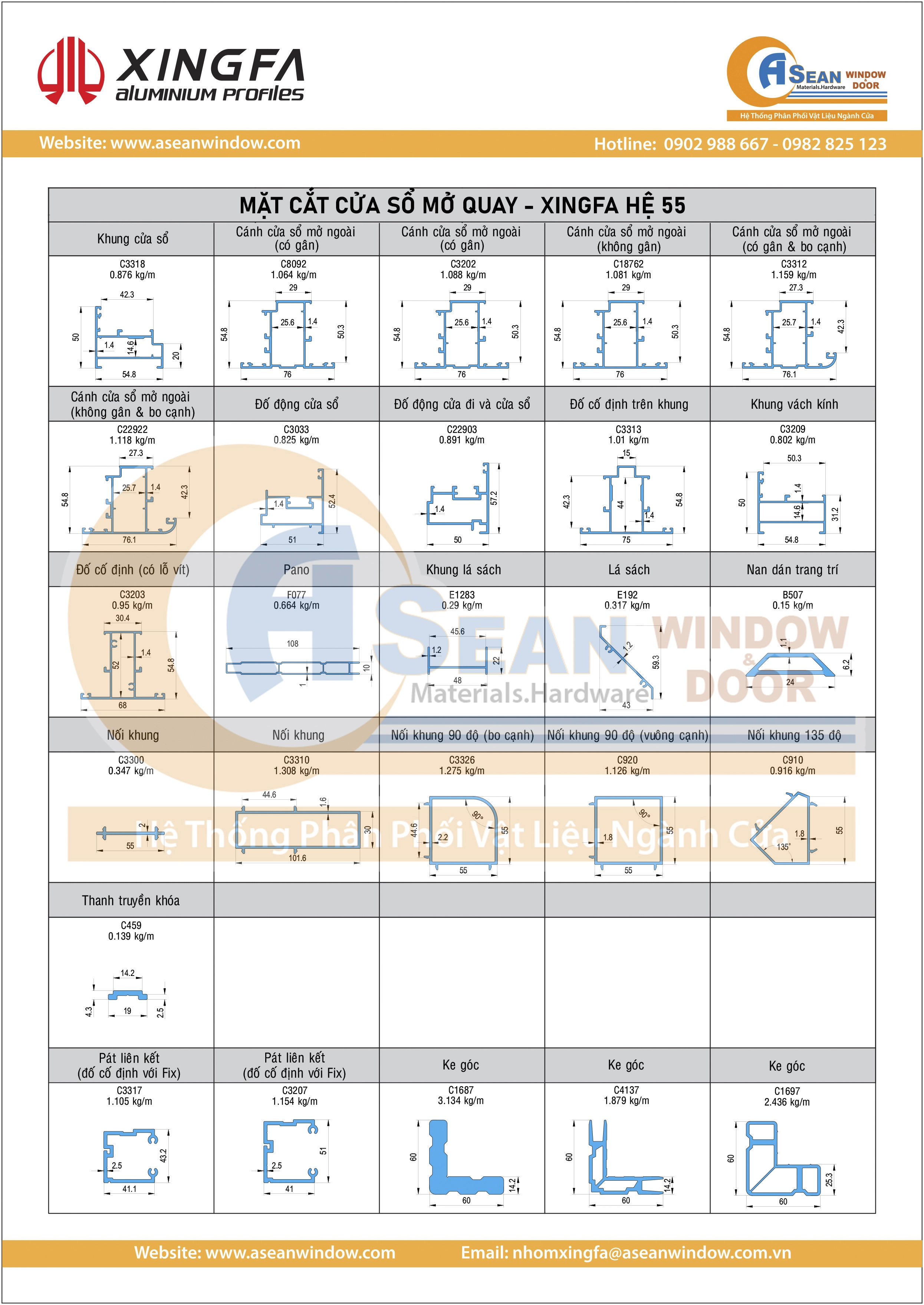 XINGFA QUẢNG ĐÔNG MỞ QUAY HỆ 55