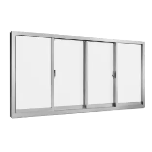 Cửa sổ trượt (4 cánh 2 ray)