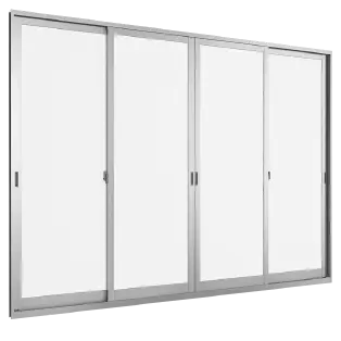 Cửa đi lùa 4 cánh 2 ray trượt
