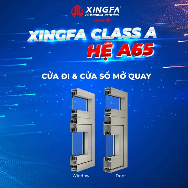 CLASS A HỆ A65 – CỬA ĐI, CỬA SỔ MỞ QUAY